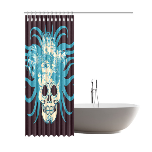 hippie skull C by JamColors Shower Curtain 69"x84"