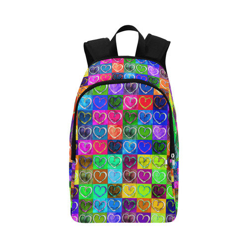Lovely Hearts Mosaic Pattern - Grunge Colored Fabric Backpack for Adult (Model 1659)