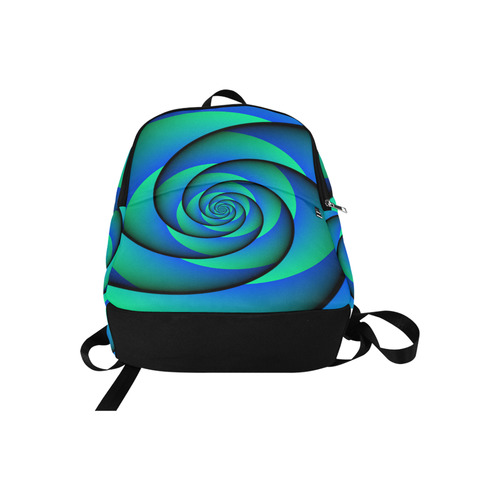 POWER SPIRAL - WAVES blue green Fabric Backpack for Adult (Model 1659)