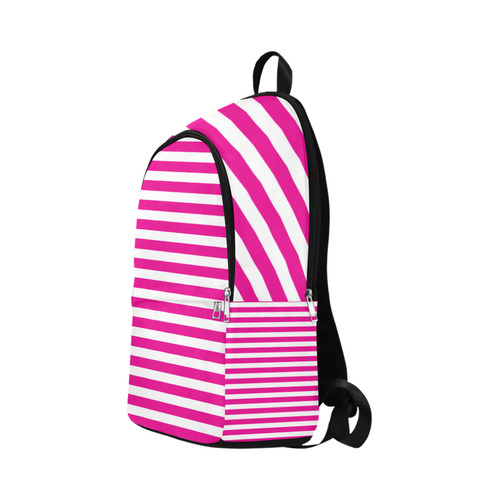 Wide White Flat Stripes Pattern Fabric Backpack for Adult (Model 1659)