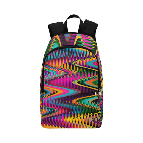 WAVES DISTORTION chevrons multicolored Fabric Backpack for Adult (Model 1659)