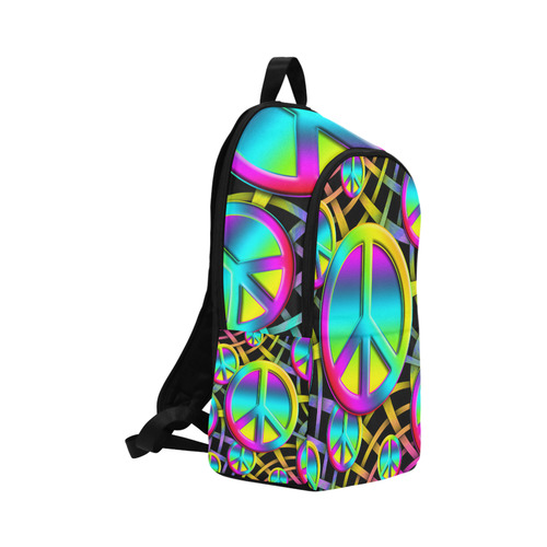 Neon Colorful PEACE pattern Fabric Backpack for Adult (Model 1659)