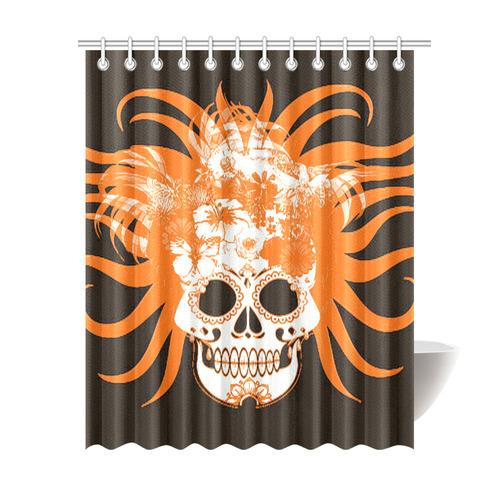 hippie skull F by JamColors Shower Curtain 69"x84"
