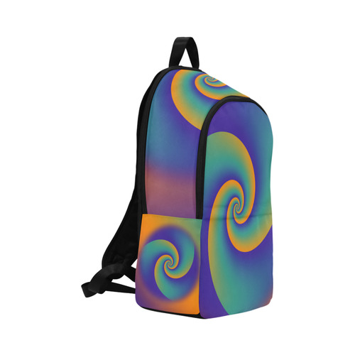 POWER SPIRAL SOFT - Violet, Ocean Green, Orange Fabric Backpack for Adult (Model 1659)