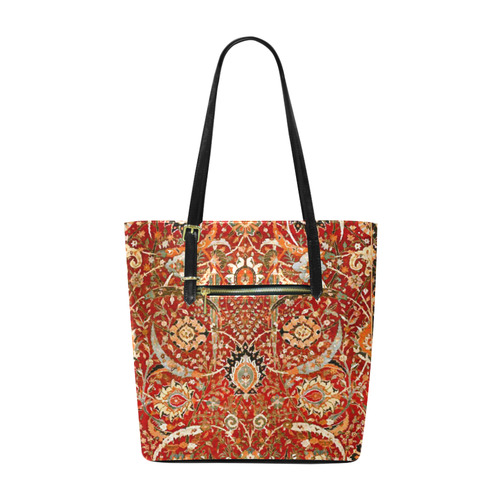 Vintage Red Floral Persian Rug Euramerican Tote Bag/Small (Model 1655)