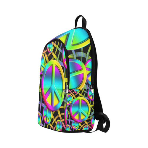 Neon Colorful PEACE pattern Fabric Backpack for Adult (Model 1659)
