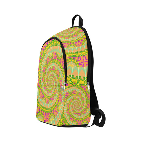 FLOWER POWER SPIRAL SUNNY orange green yellow Fabric Backpack for Adult (Model 1659)