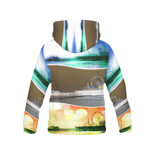 Santa Monica Pier Tricolor All Over Print Hoodie for Men (USA Size) (Model H13)