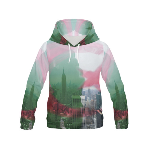 NYC Algeria Panorama All Over Print Hoodie for Women (USA Size) (Model H13)