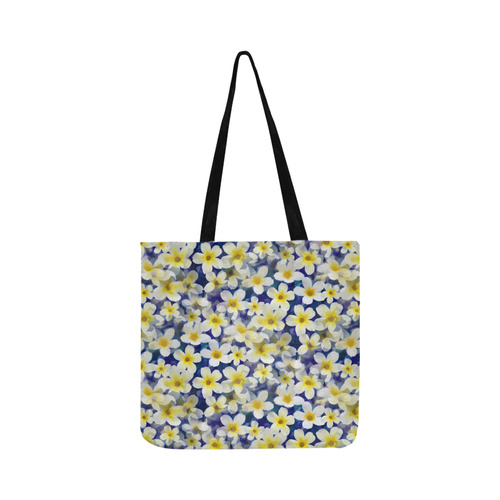 Summer Flowers Pattern White Blue Reusable Shopping Bag Model 1660 (Two sides)