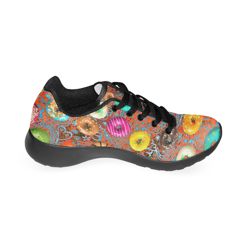 Colorful Yummy Donuts Hearts Ornaments Pattern Women’s Running Shoes (Model 020)