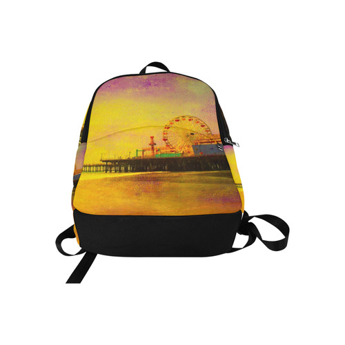 Yellow Purple Santa Monica Pier Fabric Backpack for Adult (Model 1659)