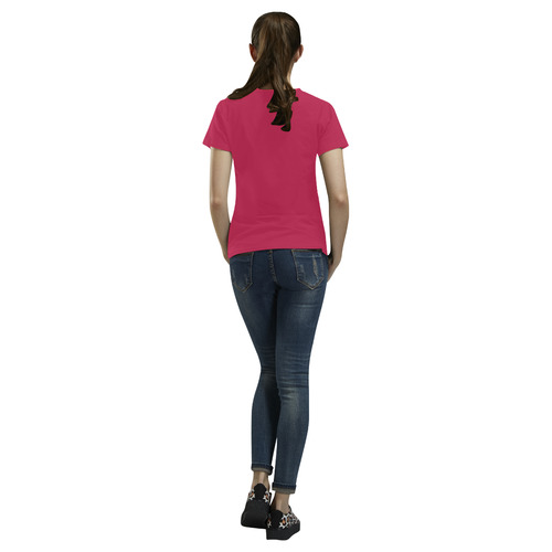 Rose Red All Over Print T-Shirt for Women (USA Size) (Model T40)