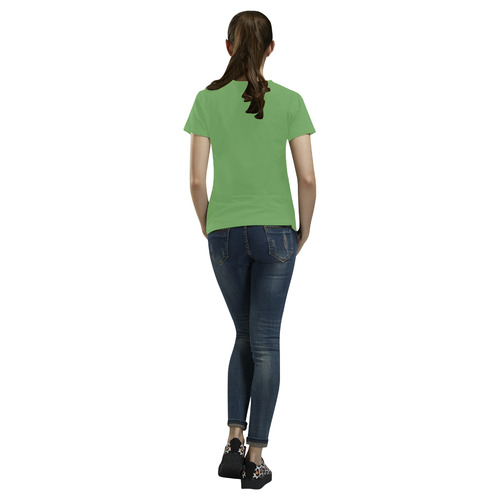 Grass Green All Over Print T-Shirt for Women (USA Size) (Model T40)
