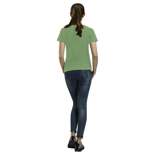 Green Tea All Over Print T-Shirt for Women (USA Size) (Model T40)