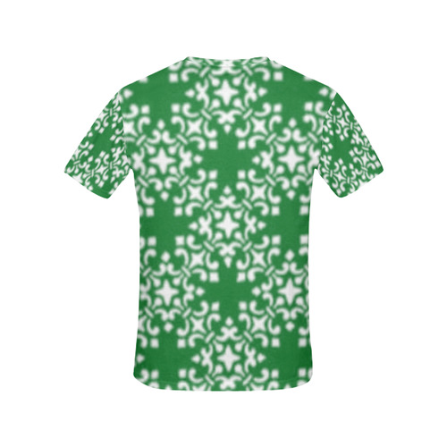 Green Damask All Over Print T-Shirt for Women (USA Size) (Model T40)