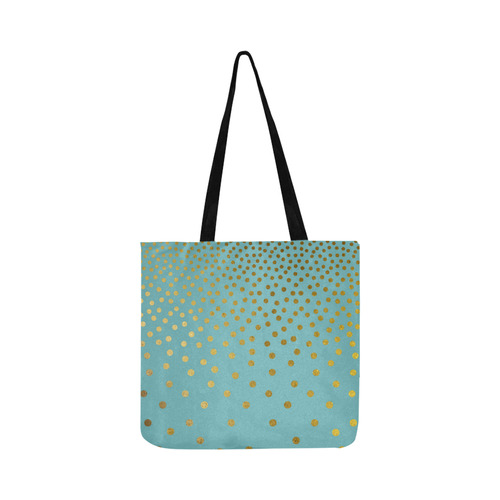 Gold Elegance Polka Dots Shower Reusable Shopping Bag Model 1660 (Two sides)