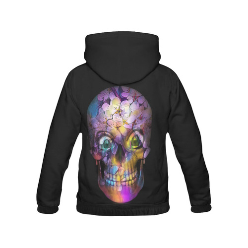 Amazing Floral Skull A by JamColors All Over Print Hoodie for Women (USA Size) (Model H13)