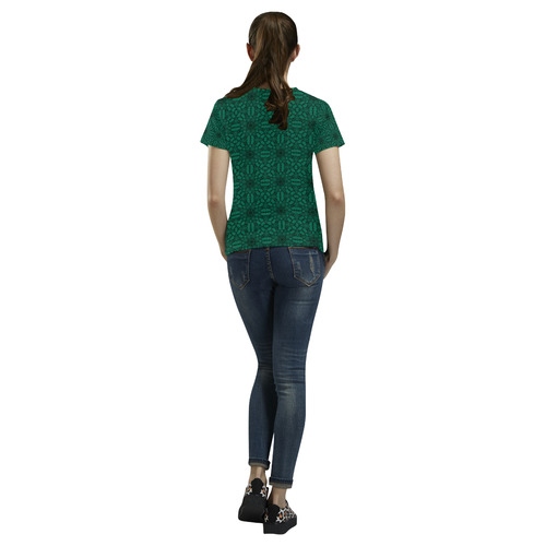 Lush Meadow Lace All Over Print T-Shirt for Women (USA Size) (Model T40)