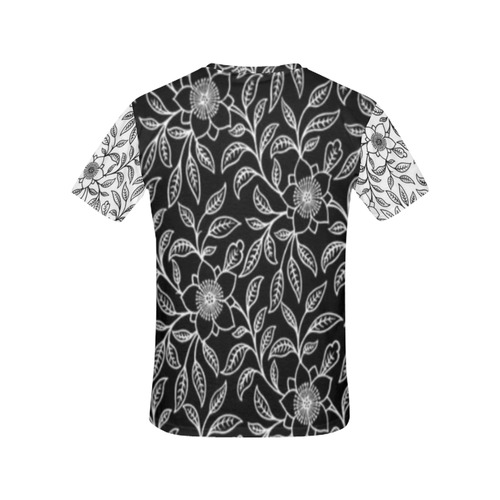 Vintage Lace Floral All Over Print T-Shirt for Women (USA Size) (Model T40)
