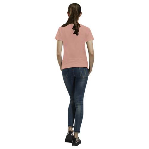 Coral Pink All Over Print T-Shirt for Women (USA Size) (Model T40)