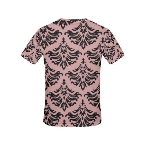 Bridal Rose Damask All Over Print T-Shirt for Women (USA Size) (Model T40)
