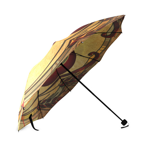 Cute kitten on a heart Foldable Umbrella (Model U01)