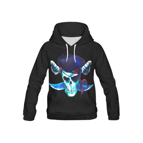 Pirate Skull All Over Print Hoodie for Kid (USA Size) (Model H13)