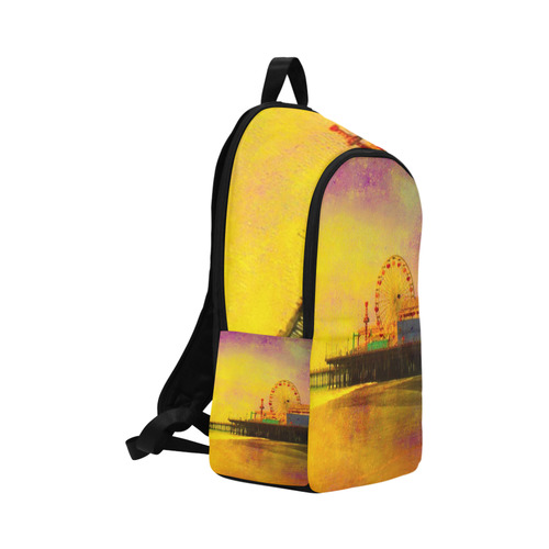 Yellow Purple Santa Monica Pier Fabric Backpack for Adult (Model 1659)