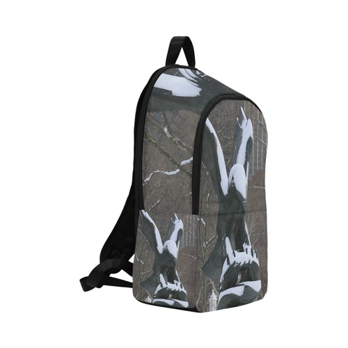 NYC Snowy Winter Eagle Statue Fabric Backpack for Adult (Model 1659)