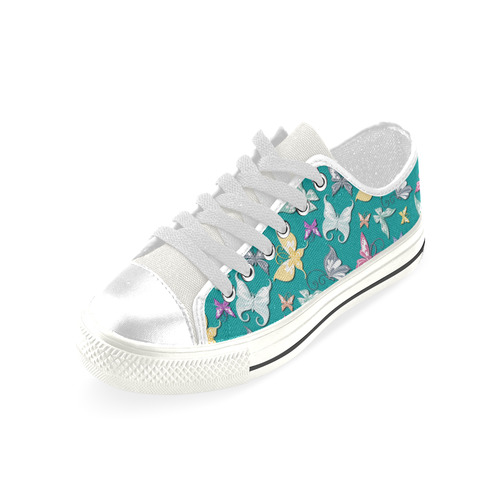 Pastel Butterflies Low Top Canvas Shoes for Kid (Model 018)