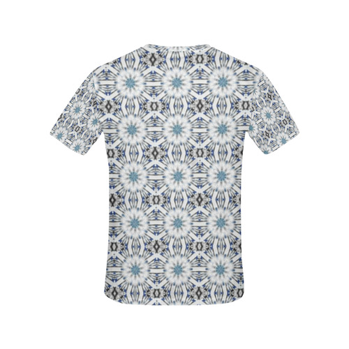 White Geometric All Over Print T-Shirt for Women (USA Size) (Model T40)