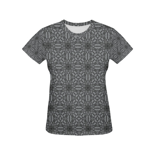 Sharkskin Lace All Over Print T-Shirt for Women (USA Size) (Model T40)