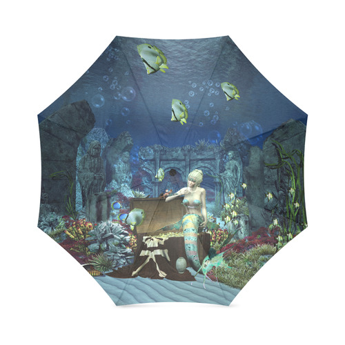 Underwater wold with mermaid Foldable Umbrella (Model U01)