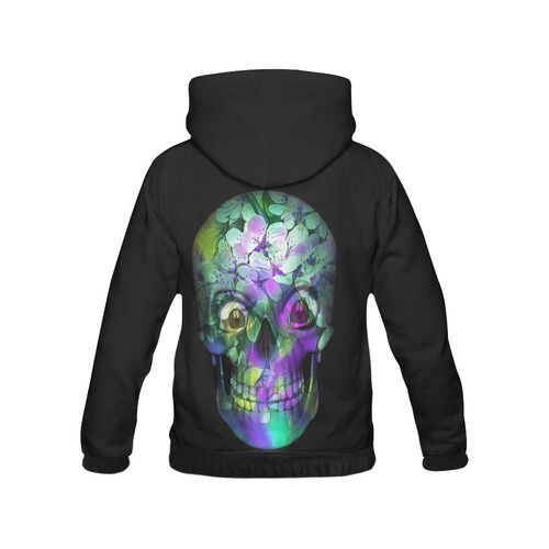 Amazing Floral Skull B by JamColors All Over Print Hoodie for Women (USA Size) (Model H13)