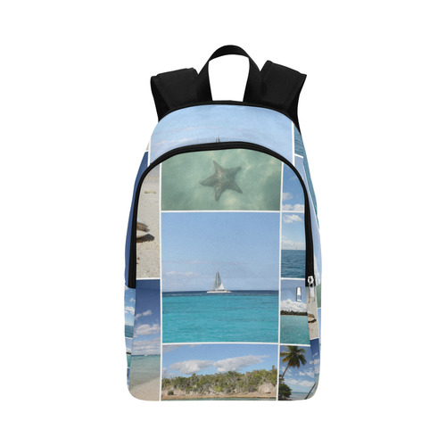 Isla Saona Caribbean Photo Collage Fabric Backpack for Adult (Model 1659)