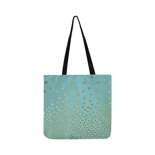 Gold Elegance Polka Dots Shower Reusable Shopping Bag Model 1660 (Two sides)