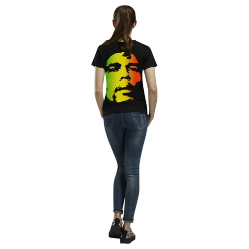 King Of Reggae Bob Marley All Over Print T-Shirt for Women (USA Size) (Model T40)