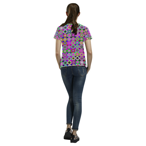 Crazy Daisy All Over Print T-Shirt for Women (USA Size) (Model T40)