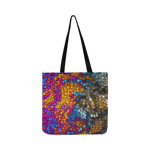 Dotted Gradients Chaos Pattern multicolored Reusable Shopping Bag Model 1660 (Two sides)