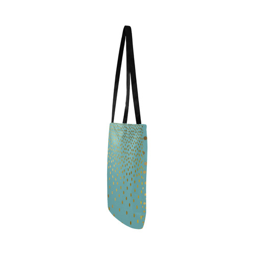 Gold Elegance Polka Dots Shower Reusable Shopping Bag Model 1660 (Two sides)