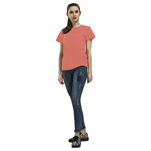 Coral All Over Print T-Shirt for Women (USA Size) (Model T40)