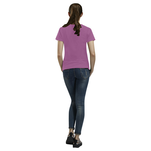 Radiant Orchid All Over Print T-Shirt for Women (USA Size) (Model T40)