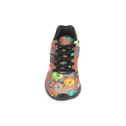 Colorful Yummy Donuts Hearts Ornaments Pattern Women’s Running Shoes (Model 020)