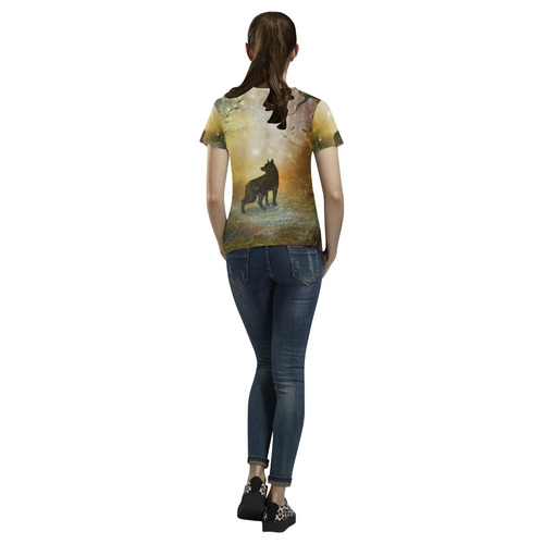 Teh lonely wolf All Over Print T-Shirt for Women (USA Size) (Model T40)