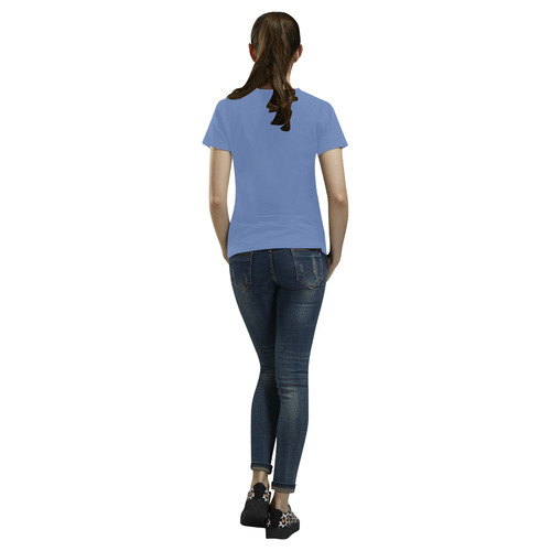 Cornflower Blue All Over Print T-Shirt for Women (USA Size) (Model T40)