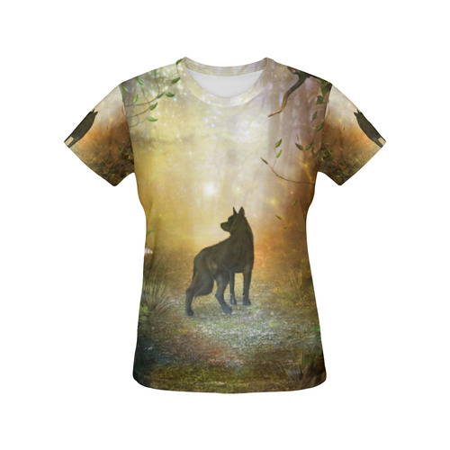 Teh lonely wolf All Over Print T-Shirt for Women (USA Size) (Model T40)