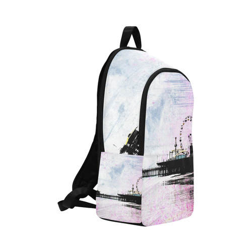 Pink Grunge Santa Monica Pier Fabric Backpack for Adult (Model 1659)