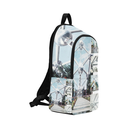 Vintage Brussels Atomium Collage Fabric Backpack for Adult (Model 1659)