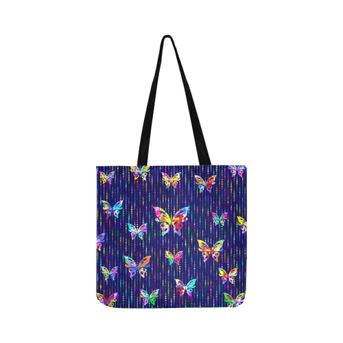 Butterflies On Dotted Lines Pattern Reusable Shopping Bag Model 1660 (Two sides)
